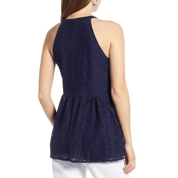 Halogen Lace Peplum Halter Top - Picture 3 of 8